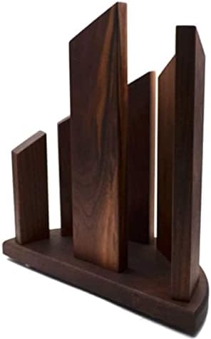 Durable Solid Wood Kitchen Knife Holder with Magnetic Storage for Organization