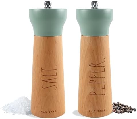 Bamboo Salt Pepper Grinder Set