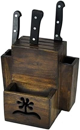 Durable Kitchen Knife Holder with Teak Design