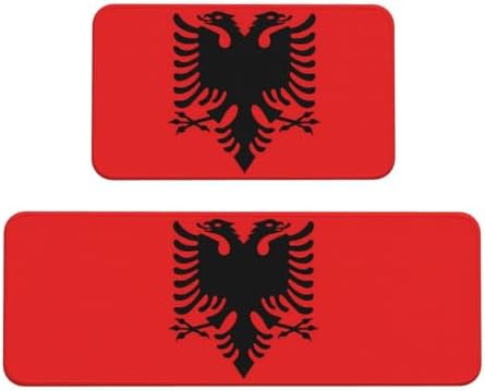 Albanian Flag Kitchen Mat 2-Pack