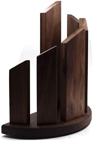 Durable Solid Wood Kitchen Knife Holder with Magnetic Storage for Organization