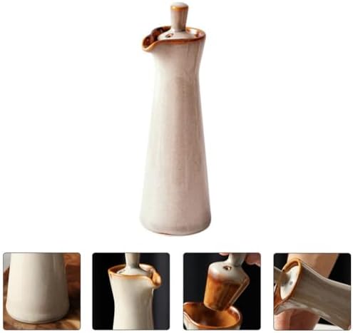 STOBAZA 10-oz Ceramic Oil Soy Bottle with Airtight Lid