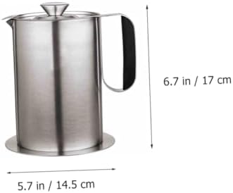Cabilock 1L Stainless Steel Oil Bottle with Strainer Kitchen Essential