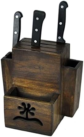 Durable Kitchen Knife Holder with Teak Design