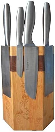 Zaego Magnetic Bamboo Knife Holder Set