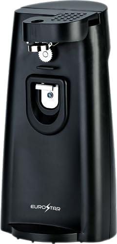 Ultra-Compact 2-in-1 Electric Can Bottle Opener One-Touch Design Black