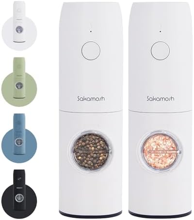 Adjustable Coarseness Rechargeable Salt Pepper grinder Set with LED Lights