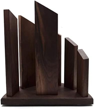 Durable Solid Wood Kitchen Knife Holder with Magnetic Storage for Organization
