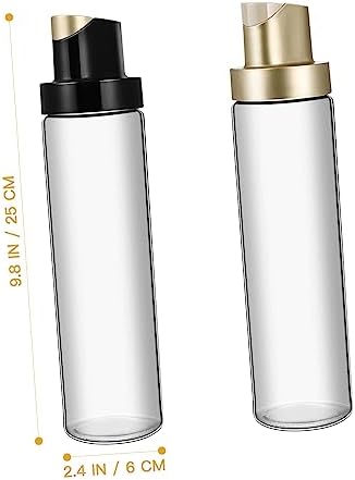 2-Piece Leak-Proof Glass Olive Oil Bottles Set for Kitchen