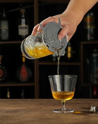 Cocktail Geek Demon Face Bar Strainer in Matte Black DemonB