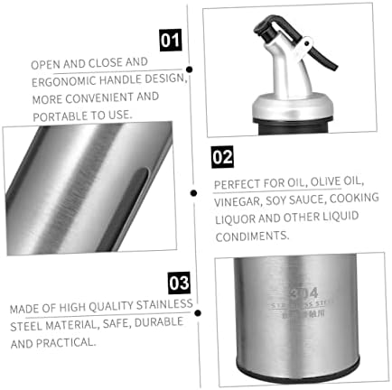 CIYODO 304 Stainless Steel Oil Dispenser 250ml Leak-Proof Kitchen Condiment Bottle