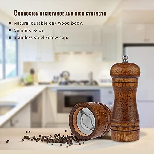 Powstro 5-inch Adjustable Ceramic Pepper Grinder