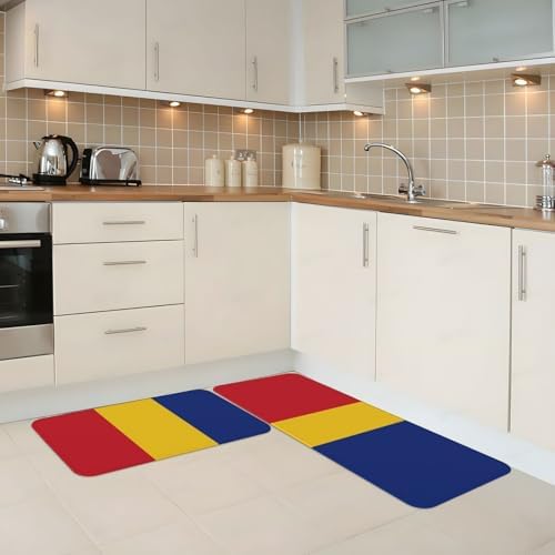 Non-Slip Kitchen Mat for Romania Flag Kitchen Accessories
