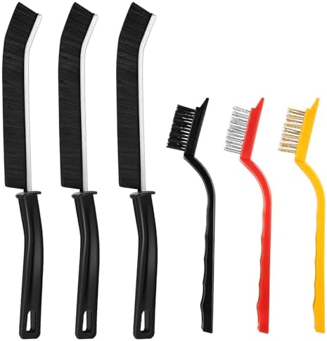6-Piece Set of Hard Bristle Crevice Cleaning Brushes for Home Use