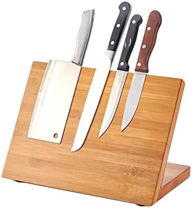 Magnetic Slanted Knife Block Wood Universal Holder