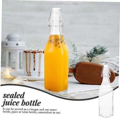 Cabilock Glass Juice Bottles 2 Pack - Reusable Oil Sauce Vinegar Storage