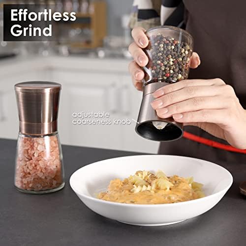 Vzaahu - Stainless Steel Salt and Pepper Generators with Magnetic Lid