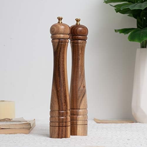 Premium Salt Pepper Mill Set with Adjustments DeroTeno Home Kitchen accent