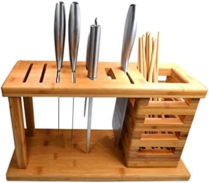 Zaego Durable Kitchen Knife Holder - Bamboo Knife Rack for Countertops