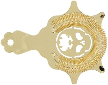 Gold-Hued Bar Strainer Stainless Steel Professional Cocktail Strainer