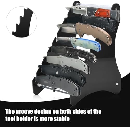 Biobasedon Folding Knife Display Stand Holds 8 Knives Durable and Compact