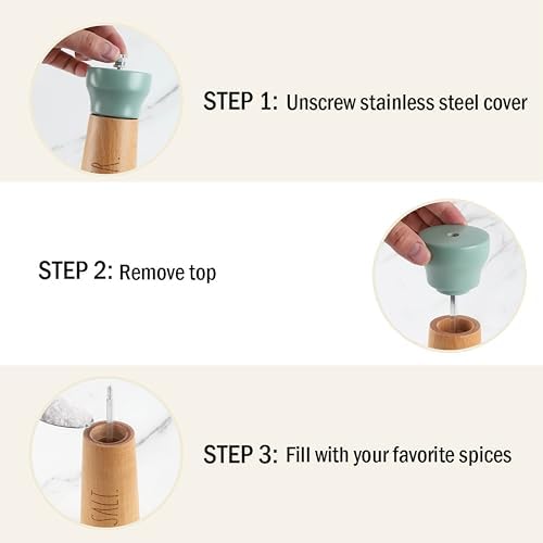 Bamboo Salt Pepper Grinder Set
