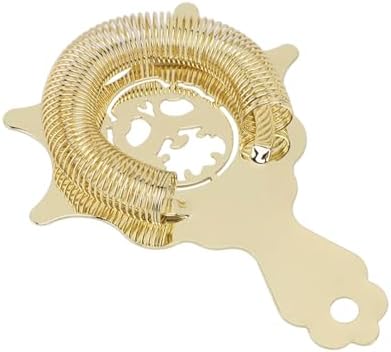 Gold-Hued Bar Strainer Stainless Steel Professional Cocktail Strainer