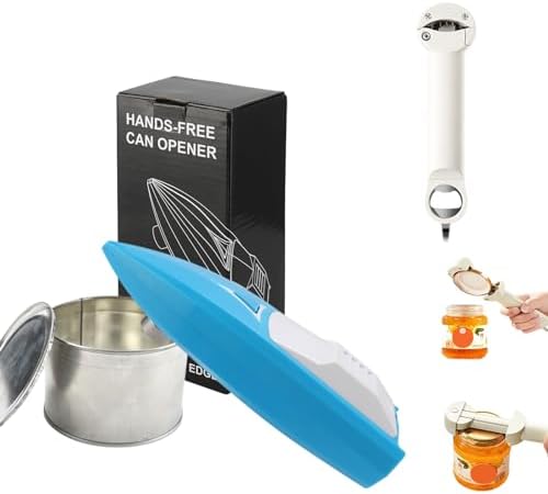 EASY-TO-USE 2 IN 1Electric Can Jar Opener Blue White