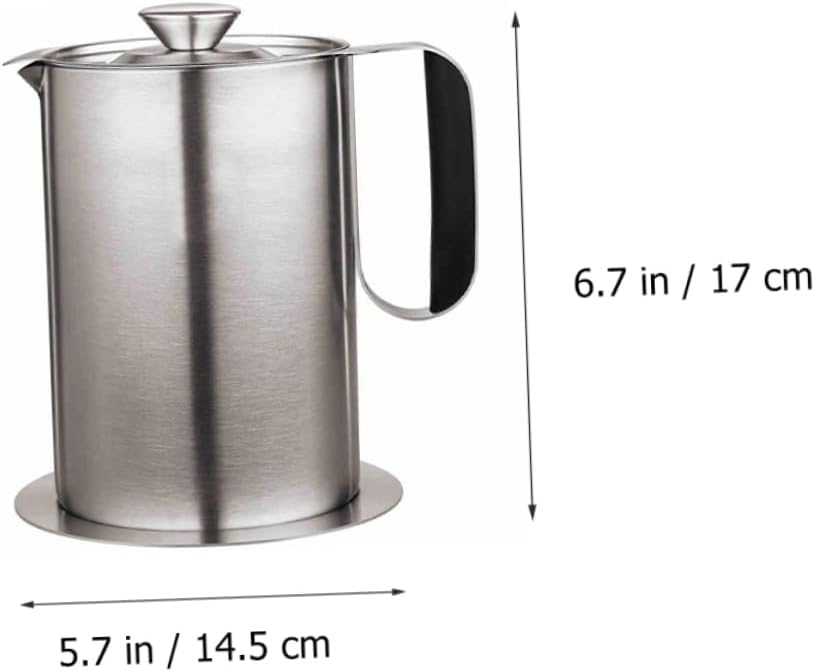 Cabilock 1L Stainless Steel Oil Bottle with Strainer Kitchen Essential
