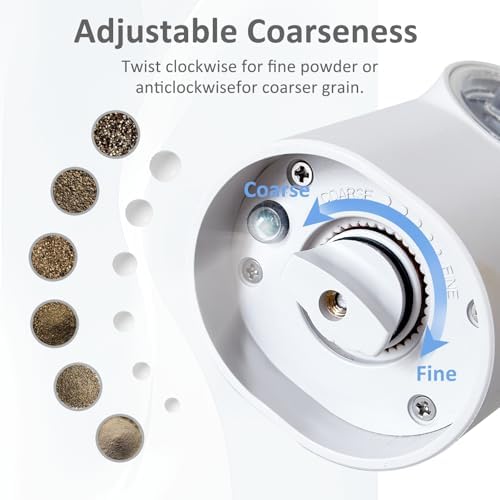 Adjustable Coarseness Rechargeable Salt Pepper grinder Set with LED Lights