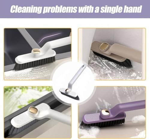 360-Degree Rotating Gap Cleaning Brush - Long Handle Purple