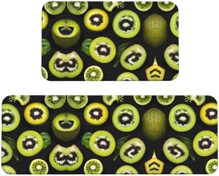 Experience the perfect kitchen floor with JxWCher Green Kiwi Print Rugs