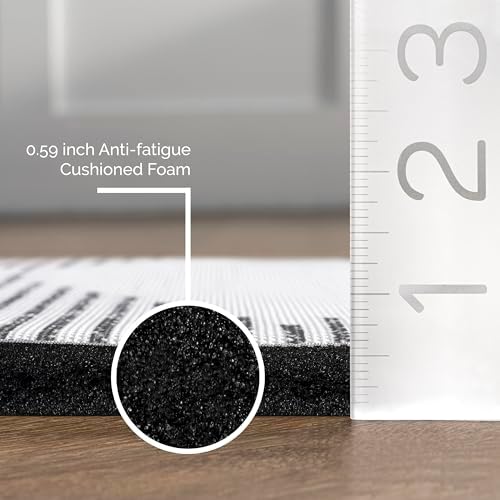 nuLOOM Diamond Stripes Comfort Mat 2x4 Light Grey