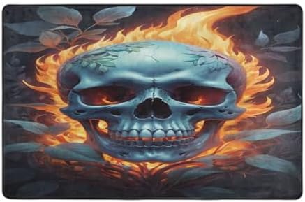Cool Flaming Skull Comfort Mat