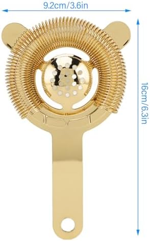 304 Stainless Steel Cocktail Bar Strainer for Home Bars and Restaurants Gold