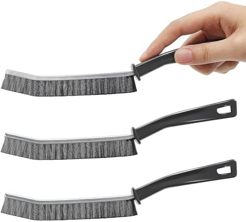 3-Piece Black Polypropylene Crevice Cleaning Brush Set