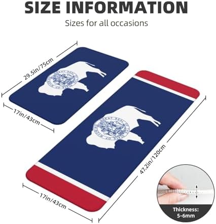 Comfort Durable Wyoming State Flag Kitchen Mats