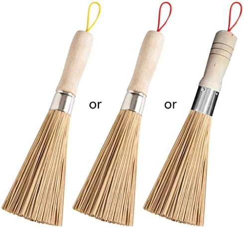 Long Handle Bamboo Pan Brush Non-Stick Kitchen Cleaning Tool with Lanyard Design