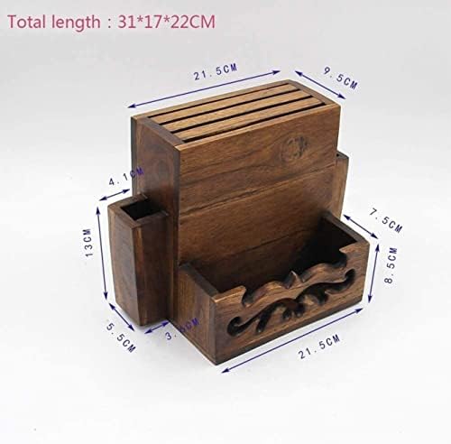 Rutavm Kitchen Knife Holder Wooden Tool Storage Rack for Countertops