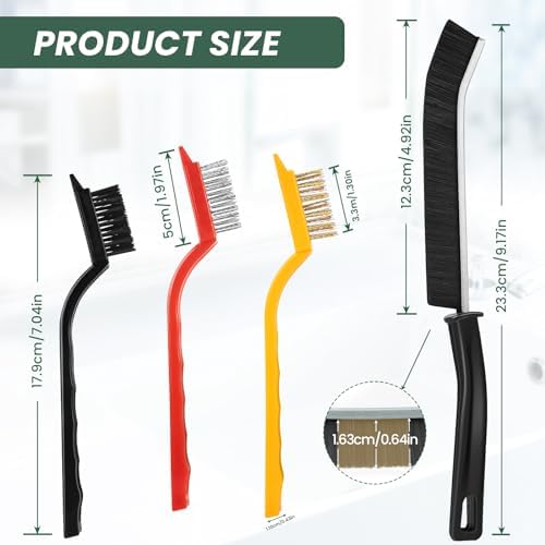6-Piece Set of Hard Bristle Crevice Cleaning Brushes for Home Use