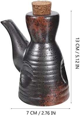 Stylish Japanese Ceramic Soy Sauce Vinegar Seasoning Bottle with Lid