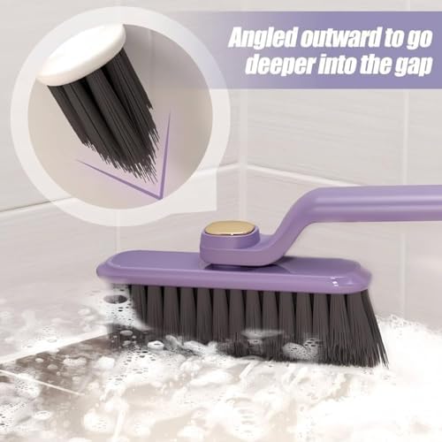 360-Degree Rotating Gap Cleaning Brush - Long Handle Purple
