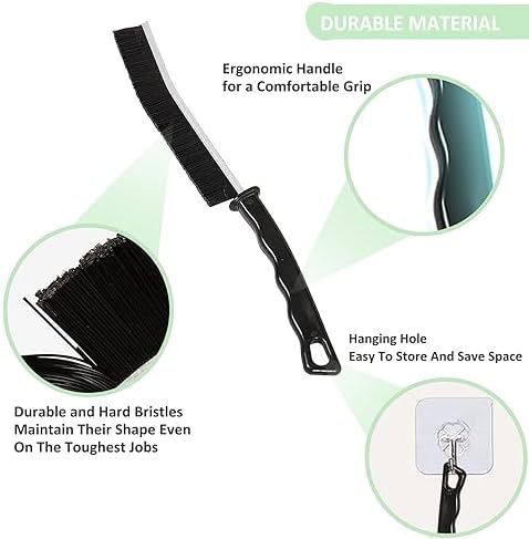 3-Piece Hard Bristle Crevice Cleaning Brush Set USA