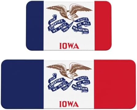 JxWCher Iowa State Flag Print Kitchen Mats 2 Set