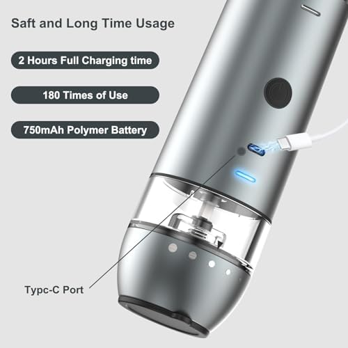 Electric Salt and Pepper Grinder Set with Dual Heads