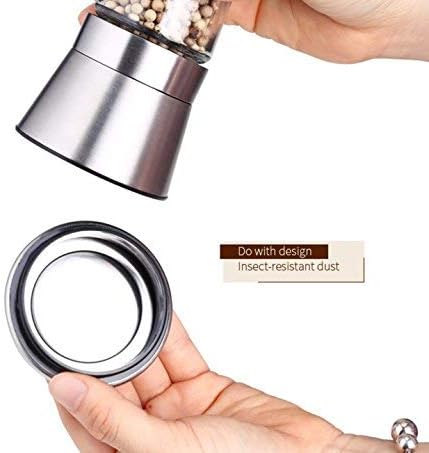 BlueSnail Stainless Steel Manual Salt Pepper Grinder Glass Cone Silver