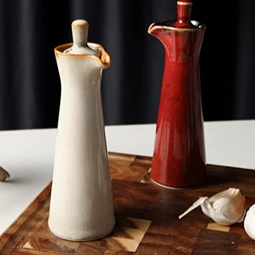 STOBAZA 10-oz Ceramic Oil Soy Bottle with Airtight Lid