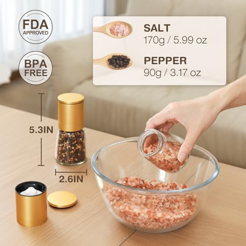 Vucumber Gold Pepper Salt Grinder
