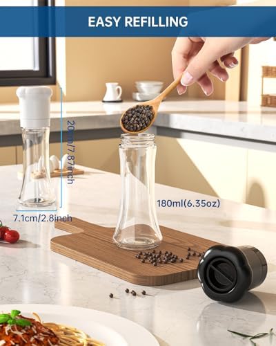 Elegant Professional Salt Pepper Grinder Set for Chefs Hat Appearance