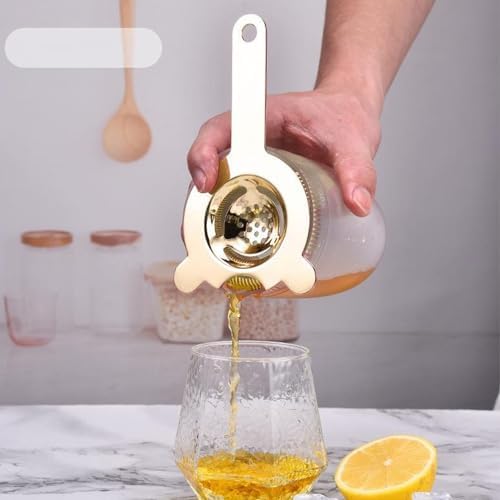 304 Stainless Steel Cocktail Bar Strainer for Home Bars and Restaurants Gold